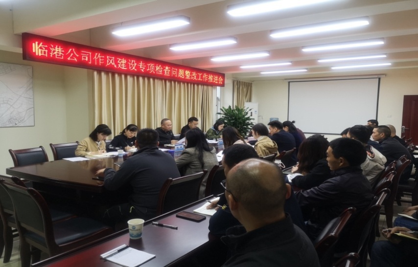 集團公司領(lǐng)導(dǎo)組織召開臨港公司作風(fēng)建設(shè)專項檢查問題整改工作推進會